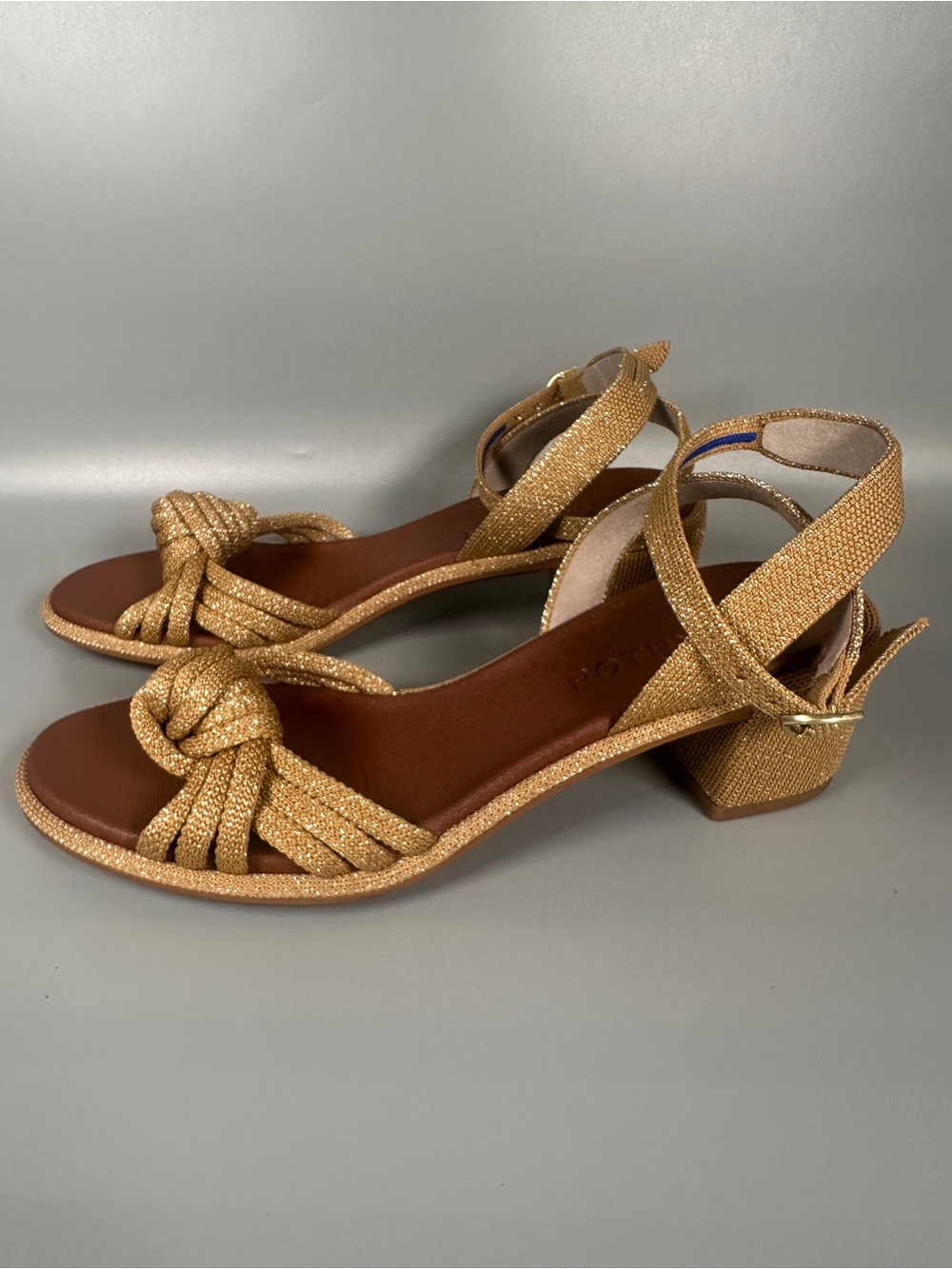 Rothys The Knot Comfortable Party Sandals Women’s Size 7 Golden Sun